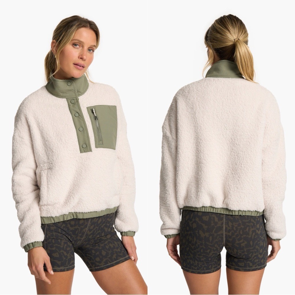 NWT Vuori Cozy Sherpa Popover Dune Size Large VW549 - Picture 4 of 16